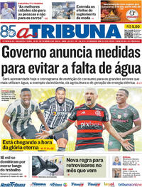 Capa do jornal A Tribuna 18/09/2024