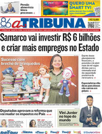 Capa do jornal A Tribuna 18/12/2024