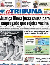 Capa do jornal A Tribuna 19/01/2024