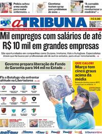 Capa do jornal A Tribuna 19/03/2024