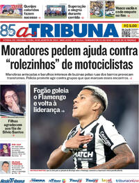 Capa do jornal A Tribuna 19/08/2024