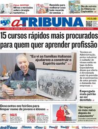 Capa do jornal A Tribuna 20/01/2024