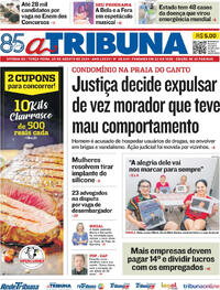 Capa do jornal A Tribuna 20/08/2024