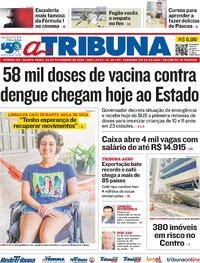 Capa do jornal A Tribuna 22/02/2024