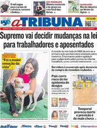 Capa do jornal A Tribuna 23/01/2024