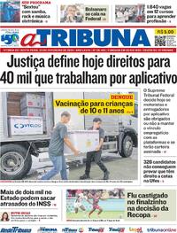 Capa do jornal A Tribuna 23/02/2024