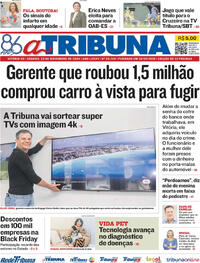 Capa do jornal A Tribuna 23/11/2024