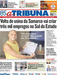 Capa do jornal A Tribuna 24/08/2024
