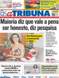Capa do jornal A Tribuna 25/12/2024