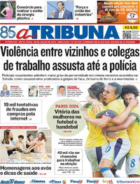 Capa do jornal A Tribuna 26/07/2024