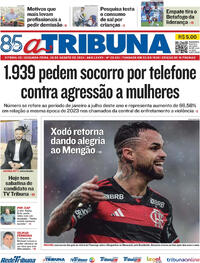 Capa do jornal A Tribuna 26/08/2024