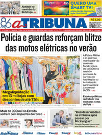 Capa do jornal A Tribuna 26/12/2024