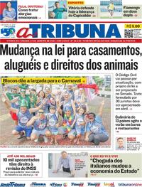 Capa do jornal A Tribuna 27/01/2024