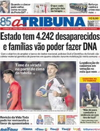 Capa do jornal A Tribuna 27/08/2024