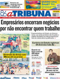 Capa do jornal A Tribuna 28/12/2024