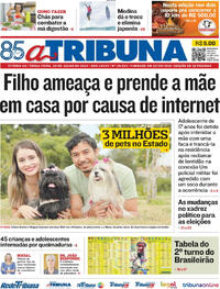Capa do jornal A Tribuna 30/07/2024