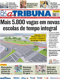 Capa do jornal A Tribuna 30/10/2024