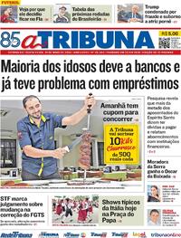 Capa do jornal A Tribuna 31/05/2024