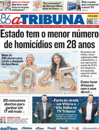 Capa do jornal A Tribuna 31/12/2024