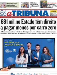 Capa do jornal A Tribuna 01/01/2025