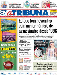 Capa do jornal A Tribuna 02/12/2025