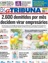 Capa do jornal A Tribuna 03/08/2025
