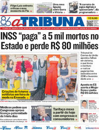 Capa do jornal A Tribuna 06/08/2025