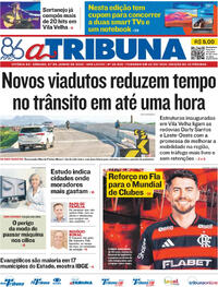 Capa do jornal A Tribuna 07/06/2025