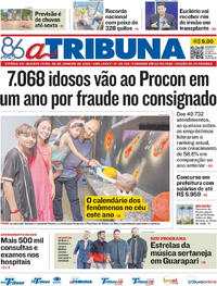 Capa do jornal A Tribuna 08/01/2025