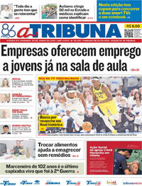 Capa do jornal A Tribuna 08/06/2025