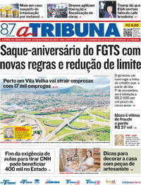 Capa do jornal A Tribuna 08/10/2025