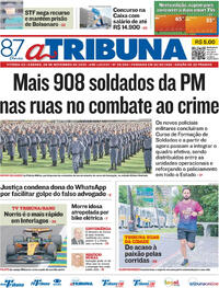 Capa do jornal A Tribuna 08/11/2025