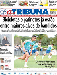 Capa do jornal A Tribuna 09/06/2025