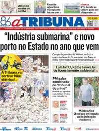 Capa do jornal A Tribuna 09/08/2025