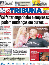 Capa do jornal A Tribuna 10/08/2025