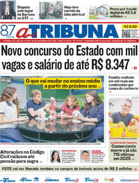 Capa do jornal A Tribuna 10/10/2025