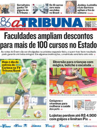 Capa do jornal A Tribuna 11/01/2025