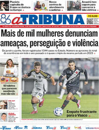 Capa do jornal A Tribuna 11/08/2025