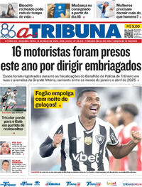 Capa do jornal A Tribuna 12/05/2025