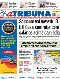 Capa do jornal A Tribuna 13/05/2025