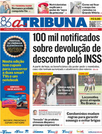 Capa do jornal A Tribuna 14/05/2025