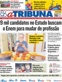 Capa do jornal A Tribuna 14/08/2025