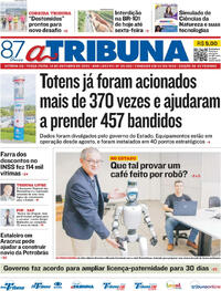 Capa do jornal A Tribuna 14/10/2025