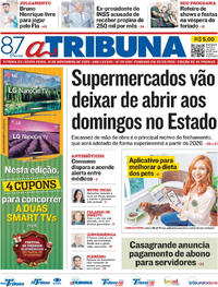 Capa do jornal A Tribuna 14/11/2025