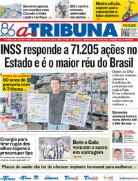 Capa do jornal A Tribuna 15/08/2025