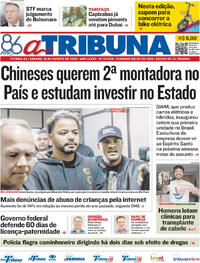 Capa do jornal A Tribuna 16/08/2025