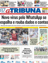 Capa do jornal A Tribuna 16/10/2025