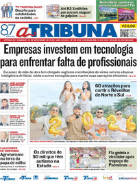 Capa do jornal A Tribuna 16/11/2025