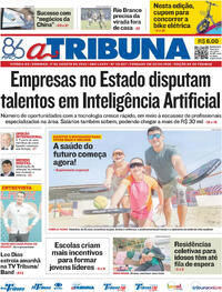 Capa do jornal A Tribuna 17/08/2025