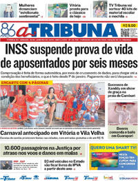 Capa do jornal A Tribuna 18/01/2025